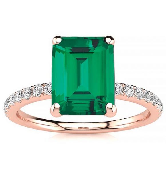 Yana Emerald Ring-Rose-10K