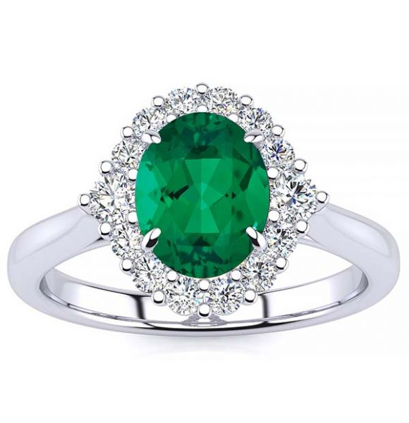 Debora Emerald Ring-White -10K
