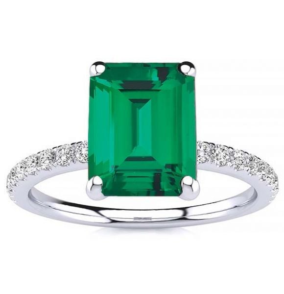Yana Emerald Ring-White -10K