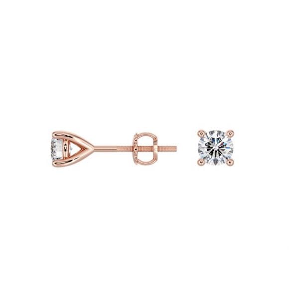 1.00ct.tw Lab Grown Diamond Stud Earrings -Rose-10K