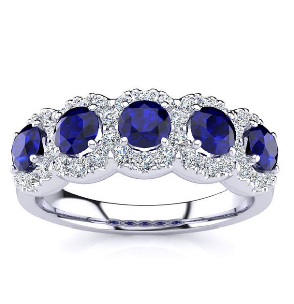 Amy Sapphire Ring-White Gold-10K